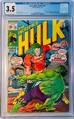 Buy 1971 Incredible Hulk 141 CGC 3.5  Origin And 1st App Doc Samson • 138.75£