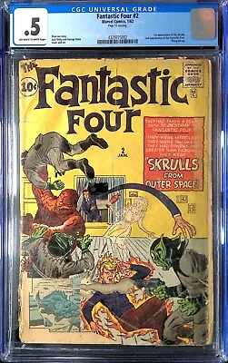 Buy Fantastic Four #2 (Jan 1962, Marvel Comics) CGC 0.5 PR | 4329775002 • 556.10£