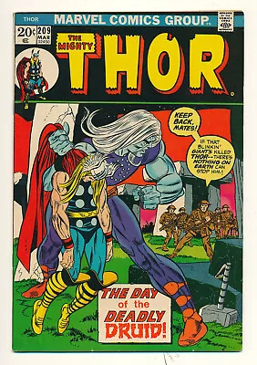 Buy Marvel The Mighty Thor Issue #209 Comic Book Day Of The Deadly Druid 6.0 FN 1973 • 6.22£
