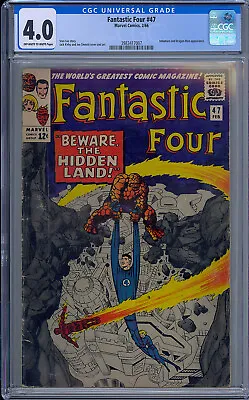 Buy Cgc 4.0 Fantastic Four #47 1st Appearance Maximus Black Bolts Bro Ow/white Pages • 64.25£