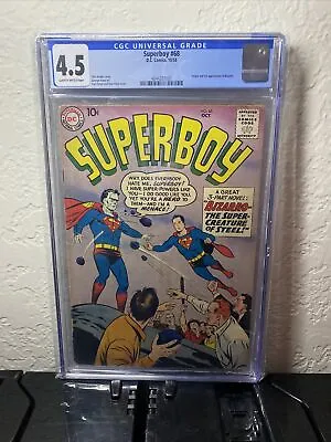 Buy Superboy #68 CGC 4.5 DC 1958 Origin 1st Bizarro Appearance Key 10 Cent Superman • 600.46£