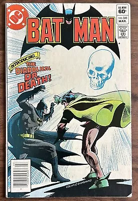 Buy 1982 Dc Comics Batman #345 1st Bronze Age Dr. Death • 11.85£