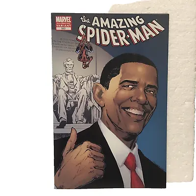Buy MARVEL COMICS: The Amazing Spider-man Variant #583, Barak Obama, Nm+, 2009 • 12.70£