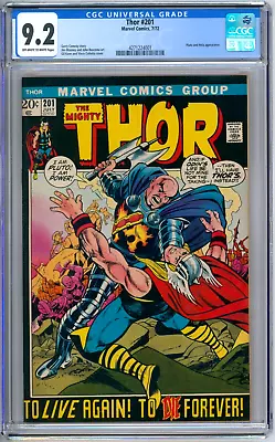 Buy Thor 201 CGC Graded 9.2 NM- Marvel Comics 1972 • 79.91£