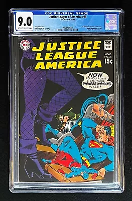 Buy Justice League Of America #75 Cgc 9.0 1969 1st Appearance Dinah Laurel Lance • 560.43£