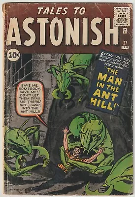 Buy Tales To Astonish #27 (First App Hank Pym (Ant Man)  (Marvel Comics 1962) GD/VG • 1,850£