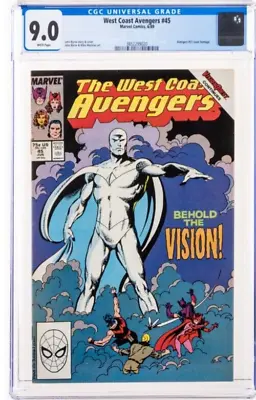 Buy The West Coast Avengers #45 Marvel, 1989 CGC VF/NM 9.0 White Pages, White Vision • 69.99£