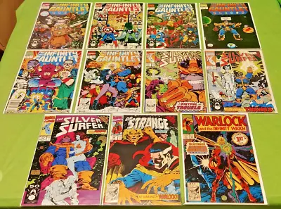Buy (11) INFINITY GAUNTLET 1991 #1-6 Silver Surfer #44 Crossovers Infinity Watch #1 • 130.13£