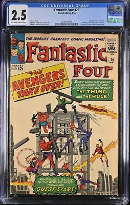 Buy Fantastic Four #26 - Marvel Comics 1964 CGC 2.5 Thing Vs. Hulk Conclusion. Aveng • 101.99£
