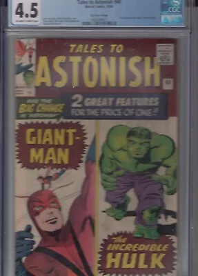 Buy Tales To Astonish 60 - 1964 - 1st Hulk Feature - CGC 4.5 • 124.99£