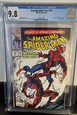 Buy Marvel Amazing Spider-Man #361 1st Appearance Carnage CGC 9.8 • 400£