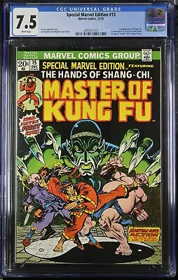 Buy 1973 Special Marvel Edition 15 CGC 7.5. 1st Appearance Of Shang-Chi. • 213.46£