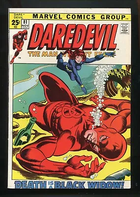 Buy Daredevil #81 - 1st Black Widow Team-ups In Dd Title Starts - Ff Back-up - 1971 • 59.37£