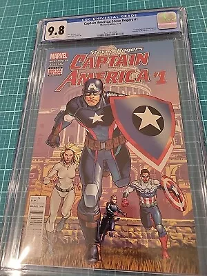 Buy CAPTAIN AMERICA STEVE ROGERS #1 CGC Grade 9.8  HAIL HYDRA White Pages 1st PRINT • 55.19£