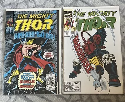 Buy Marvel Comics: The Mighty Thor #450 & #451 (1992)  When Gods Make War!  Bloodaxe • 4.82£