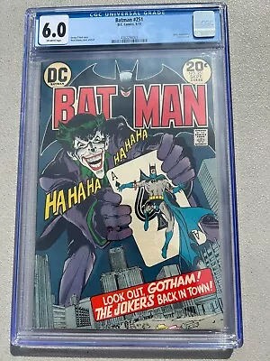 Buy Batman 251 - Cgc F 6.0 - Classic Neal Adams Joker Cover (1973) • 494.13£