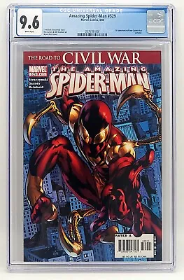 Buy Marvel Comic Civil War The Amazing Spider-man #529 - 1st App Iron Spider CGC 9.6 • 56.40£