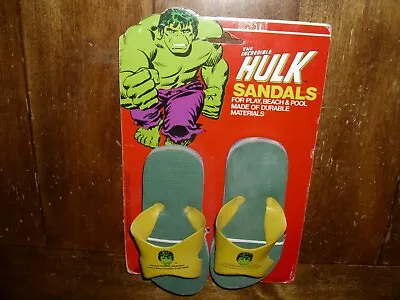 Buy Vintage Incredible Hulk Sandals Marvel Super Hero Rare Avengers New Moc 1979 • 80.63£