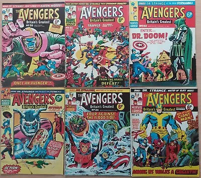Buy The Avengers - Marvel Comics 1974 Issues 20 - 25 (6 Issues) Very Good Condition • 7.99£