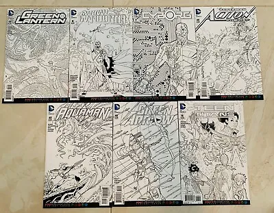 Buy DC Comics New 52 Adult Coloring Book Variant Covers Set Lot Of 7 VF+/NM • 39.82£