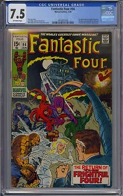 Buy Fantastic Four #94 Cgc 7.5 1st Agatha Harkness Medusa Jack Kirby 7003 • 205.55£