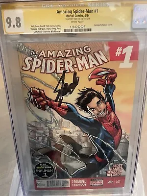 Buy 2014 Amazing Spider-man #1 CGC 9.8 Signed By STAN LEE (CINDY MOON SILK) • 399.99£