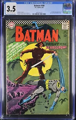 Buy 1967 Batman 189 CGC 3.5 1st Silver Age App Of The Scarecrow • 197.64£
