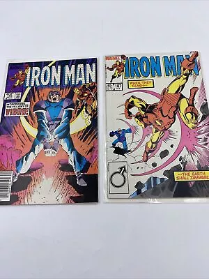 Buy Marvel Comics-iron Man-#186 ( Introducing Vibro) & #187 Vf Bagged & Boarded • 18.11£