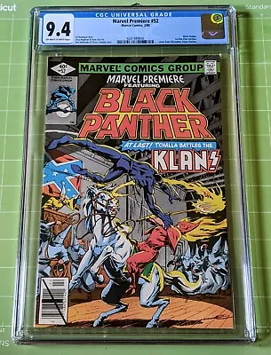 Buy Marvel Premiere #52 CGC 9.4/NM Ow-WhPgs 1980 Black Panther Takes On The KKK! • 98.16£