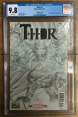 Buy Thor #1 1:300 Alex Ross Sketch Variant Jane Foster As Thor CGC 9.8 1301586012 • 675£