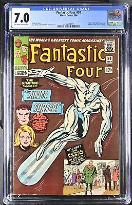 Buy Fantastic Four #50 - Marvel Comics 1966 CGC 7.0 Silver Surfer Battles Galactus.  • 425.05£