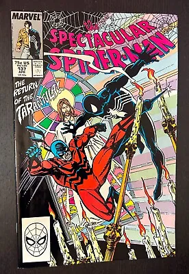 Buy SPECTACULAR SPIDER-MAN #137 (Marvel Comics 1988) -- Black Costume Cover -- VF • 5.04£