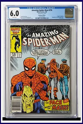 Buy Amazing Spider-Man #276 CGC Graded 6.0 Marvel 1986 Mark Jewelers Comic Book. • 178.55£
