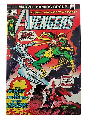 Buy Avengers #116 (1973) Vision Vs Silver Surfer Marvel Comic Vintage Raw VF/VF+ OB • 60.31£
