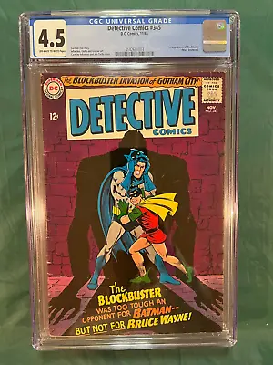 Buy Detective Comics Batman #345 1965 1st Appearance Of The Blockbuster CGC 4.5 DC • 134.34£