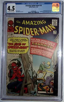 Buy Amazing Spider-Man #18 CGC 4.5 OW/W  1st Ned Leeds Who Becomes Hobgoblin • 197.08£
