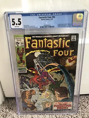 Buy Fantastic Four #94 CGC 5.5 White Pages 1st Appearance Agatha Harkness • 86.75£