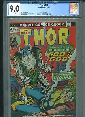 Buy Thor #217 CGC 9.0 (1973) Odin John Romita Cover White Pages • 71.23£