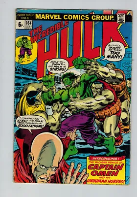 Buy Incredible Hulk (1962) # 164 UK Price (3.5-VG-) (562878) 1973 • 9.45£
