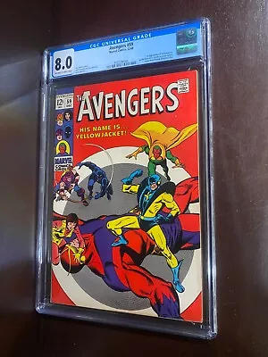 Buy Avengers #59 (1968)  CGC 8.0 / 1st Appearance Of Yellowjacket / Spider-Man Cameo • 141.52£
