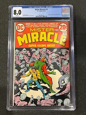 Buy Mister Miracle #15, CGC 8.0 DC 1973, 1st Appearance Shilo Norman Jack Kirby • 79.29£