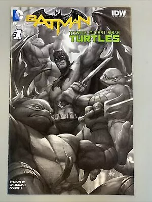 Buy Batman Tmnt #1 Teenage Mutant Ninja Turtles B&W Sketch Variant Artgerm Rare • 55.97£