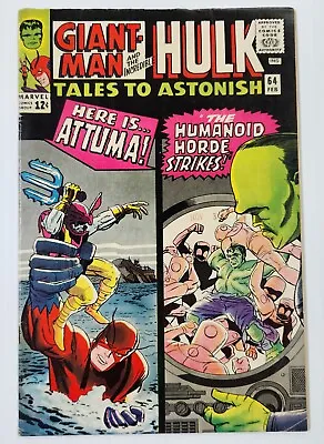 Buy Tales To Astonish #64 1st Cover & 2nd Appearance Leader 2nd App Attuma 1965 • 31.60£
