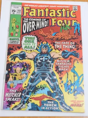 Buy 1971 Fantastic Four #113 NM  - Bruce Banner/Watcher App. - 1st Overmind (cameo) • 241.28£