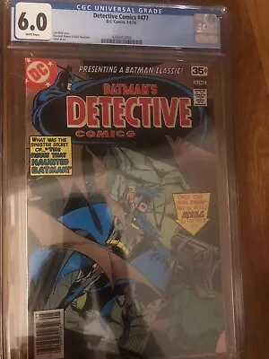 Buy Detective Comics #477 CGC 6.0 Batman Marshall Rogers White Pages • 31.66£