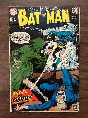 Buy Batman #216 1969 DC Comics 1st Alfred Pennysworth Neal Adams Cover LOW GRADE KEY • 15.98£