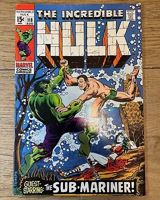 Buy Incredible Hulk #118 (Marvel, 1969) In VF+ (8.5) Condition, Hulk Vs Sub-mariner • 55.32£