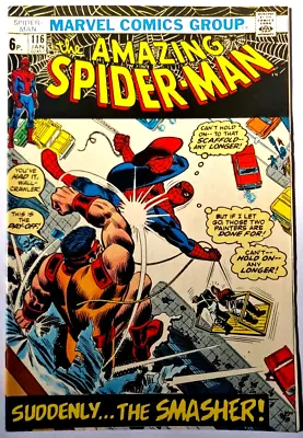 Buy Spider-Man 116 Marvel 1973 FIRST SMASHER APPEARANCE Vf+ • 38.50£