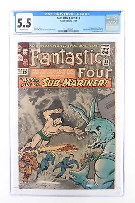Buy Fantastic Four #33 - Marvel Comics 1964 CGC 5.5 1st Appearance Of Attuma. Sub-Ma • 135.12£