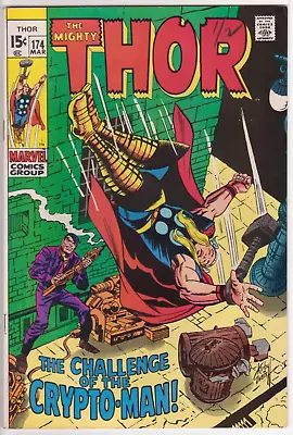 Buy The Mighty Thor #174, Marvel Comics 1970 VF 8.0  Lee/Kirby 1st Crypto-Man • 47.44£